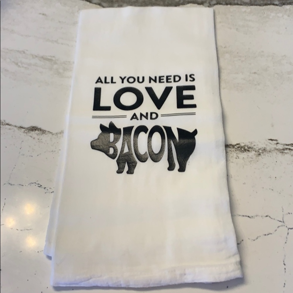 Handmade Kitchen Towel “All You Need is Love” NWOT